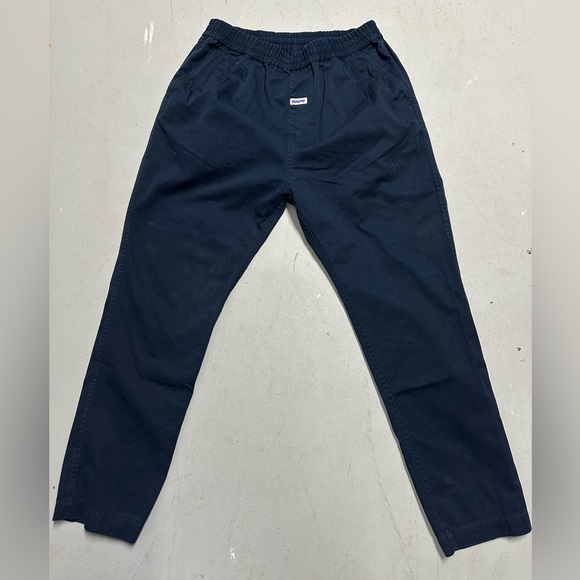 A Bathing Ape BAPE Chino Pants Stretch Navy Blue Work Pants Logo Men Size Large - Picture 1 of 8